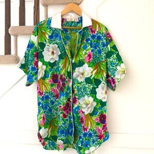 Victorias Secret Satin Floral Nightgown Night Shirt Size ML